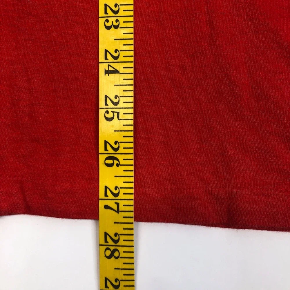 Hanes Beefy-T Hunting Graphic Funny Deer Hunter Red T-Shirt Large Single Stitch - Picture 5 of 12